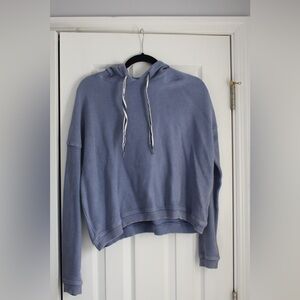 aerie Ribbed Hooded Pullover Sweater - Light Blue